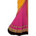 Mesmerizing Pink Colored Bandhej Printed Net Georgette Lehenga Saree